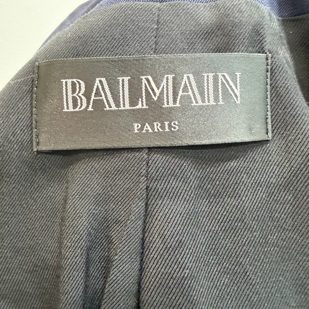 Balmain Fitted Wool Women's Navy Double-Breasted Blazer - FR 38 US 6 - Picture 14 of 16